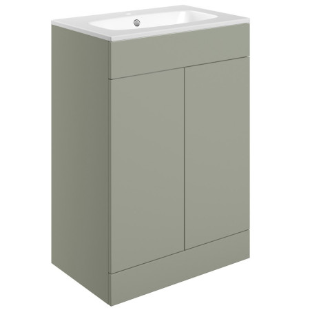 Ajax Somercotes Matt Olive Green Floor Standing 610mm Vanity Unit and 1TH Basin