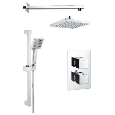 Ajax Square Chrome Two Outlet Concealed Shower Pack