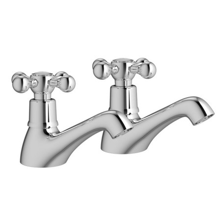 Ajax Stainforth Traditional Chrome Basin Pillar Taps