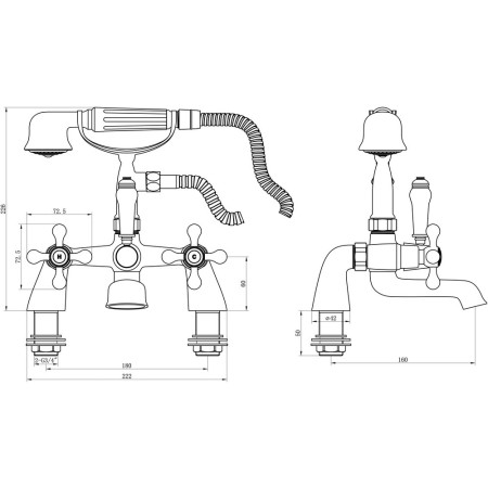 AJAX105752 Ajax Stainforth Traditional Chrome Bath Shower Mixer (3)