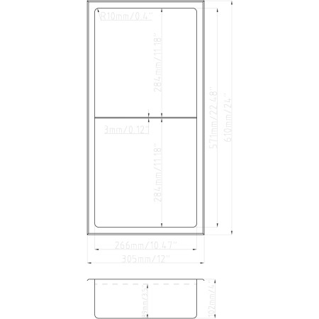 AJAX116307 Ajax Brushed Brass 305 x 610mm Shower Niche Dimensions