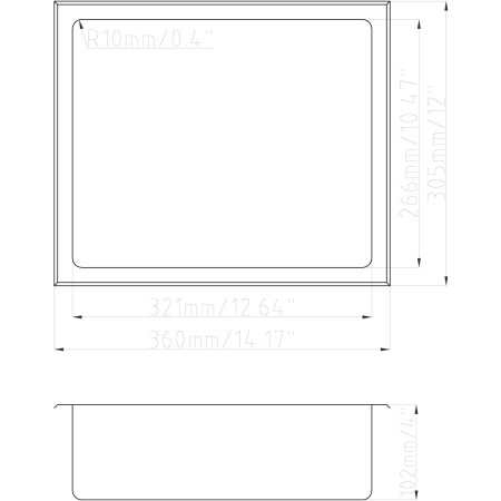 AJAX116306 Ajax Brushed Brass 360 x 305mm Shower Niche Dimensions