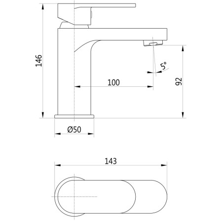 AJAX105790 Ajax Swale Chrome Basin Mixer with Waste (3)