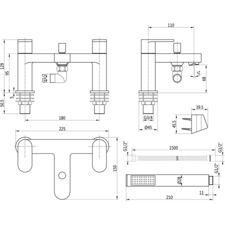 AJAX105792 Ajax Swale Chrome Bath Shower Mixer (3)
