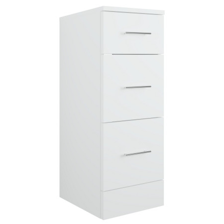 Ajax Tealby Gloss White 300mm Three Drawer Bathroom Storage Unit