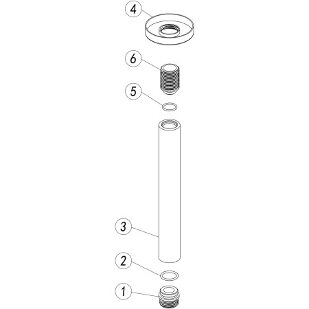 AJAX111550 Ajax Thrunscoe Brushed Brass Round 180mm Ceiling Mounted Shower Arm Parts Diagram
