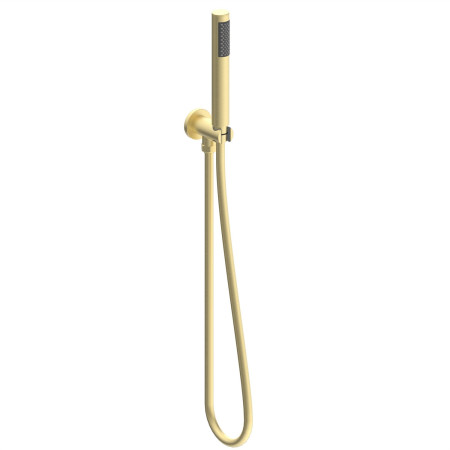 AJAX116248 Ajax Thrunscoe Brushed Brass Thermostatic Shower Valve with Fixed Head and Handset Wall Outlet and Arm Design