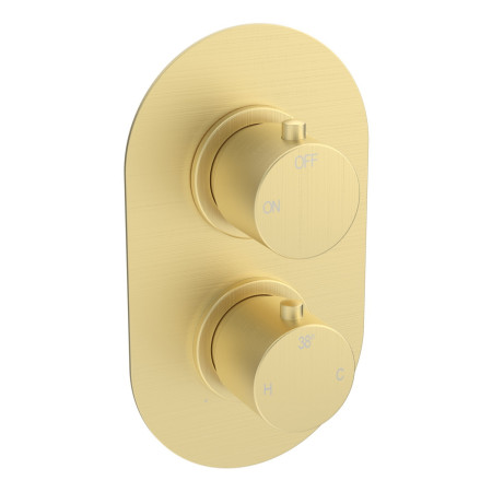 Ajax Thrunscoe Brushed Brass Thermostatic Single Outlet Twin Concealed Shower Valve