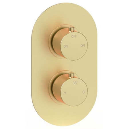 Ajax Thrunscoe Brushed Brass Thermostatic Two Outlet Twin Concealed Shower Valve