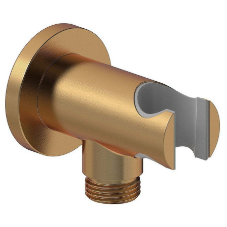 Ajax Thrunscoe Brushed Bronze Round Handset Wall Bracket with Outlet