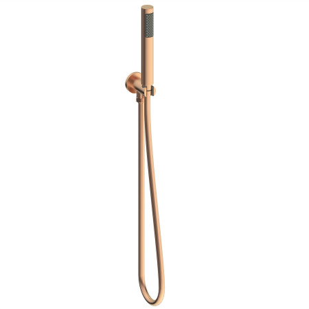 AJAX116250 Ajax Thrunscoe Brushed Bronze Thermostatic Shower Valve with Fixed Head and Handset Wall Outlet and Hose Design