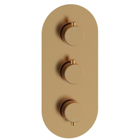 Ajax Thrunscoe Brushed Bronze Thermostatic Two Outlet Triple Concealed Shower Valve