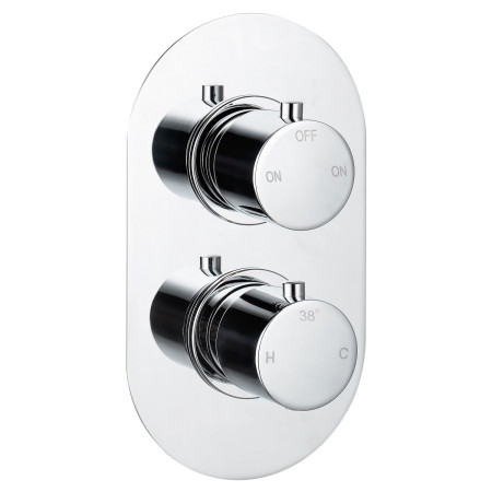 AJAX116244 Ajax Thrunscoe Chrome Thermostatic Shower Valve with Fixed Head and Handset Shower Valve Design