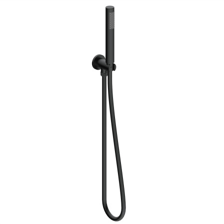 AJAX116246 Ajax Thrunscoe Matt Black Thermostatic Shower Valve with Fixed Head and Handset Wall Outlet and Hose Design