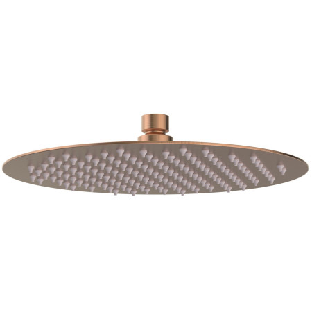 AJAX111582 Ajax Thrunscoe Round Shower Valve and Fixed Shower Head in Brushed Bronze Shower Head Close Up