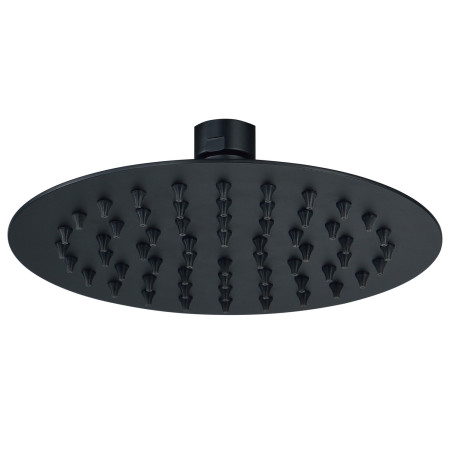 AJAX111580 Ajax Thrunscoe Round Shower Valve and Fixed Shower Head in Matt Black Shower Head Close Up