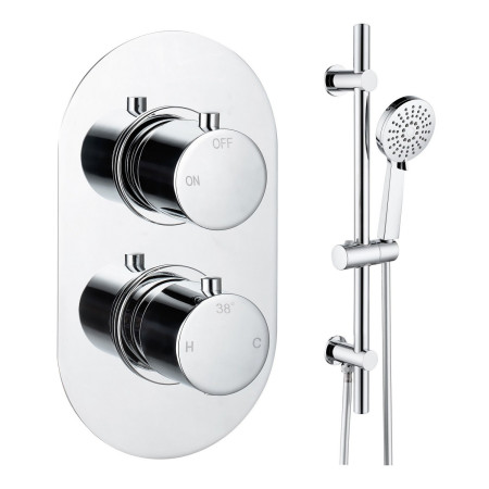 Ajax Thrunscoe Round Shower Valve and Riser Kit in Chrome