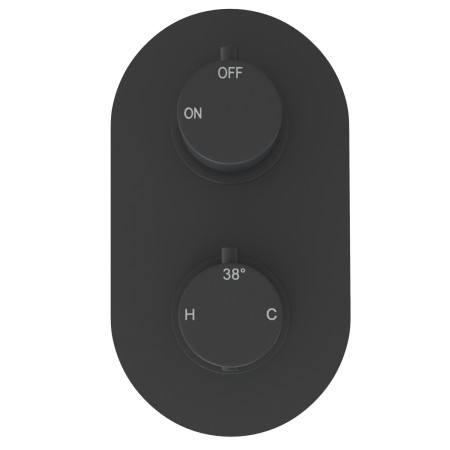 AJAX111584 Ajax Thrunscoe Round Shower Valve and Riser Kit in Matt Black Concealed Valve