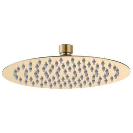 AJAX116247 Ajax Thrunscoe Round Two Outlet Shower Set in Brushed Brass Shower Head