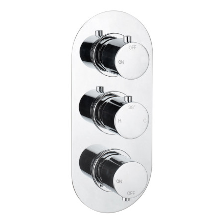 AJAX111587 Ajax Thrunscoe Round Two Outlet Shower Set in Chrome Concealed Valve
