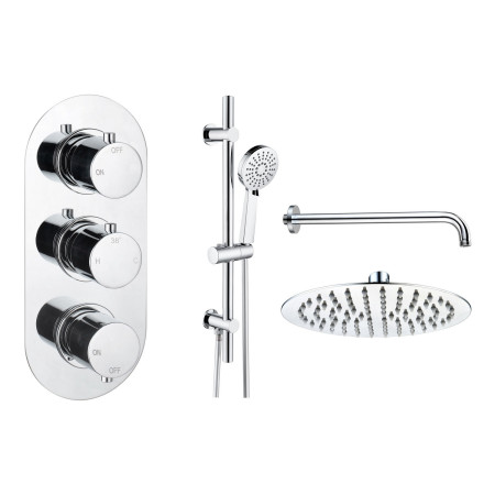 Ajax Thrunscoe Round Two Outlet Shower Set in Chrome