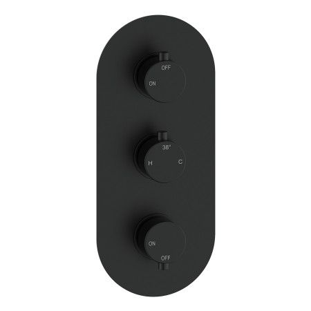 AJAX116245 Ajax Thrunscoe Round Two Outlet Shower Set in Matt Black Shower Valve