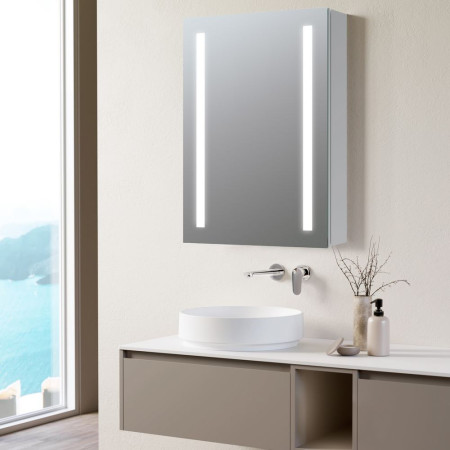 AJAX106297 Ajax Tintern 500mm Single Door LED Mirror Cabinet Lifestyle