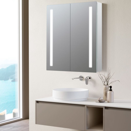 AJAX106298 Ajax Tintern 600mm Double Door LED Mirror Cabinet Lifestyle