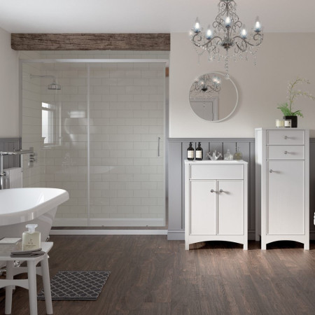 AJAX101451 Ajax Tori 8mm Chrome Sliding Shower Door Lifestyle