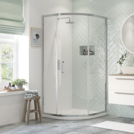 Ajax Tori 8mm Chrome 800mm One Door Quadrant Shower Enclosure