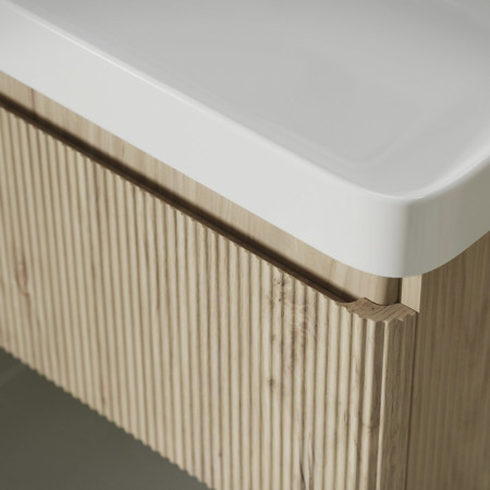 AJAX108921 Ajax Torrington 500mm Wall Hung Textured Oak Vanity Unit with Basin Lifestyle