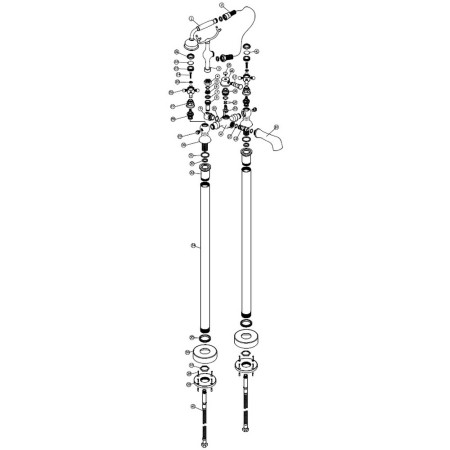 AJAX106804 Ajax Trent Brushed Brass Floor Standing Bath Shower Mixer (3)