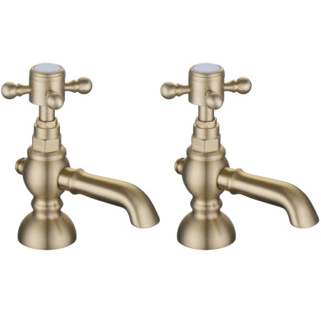 Ajax Trent Brushed Brass Traditional Basin Taps
