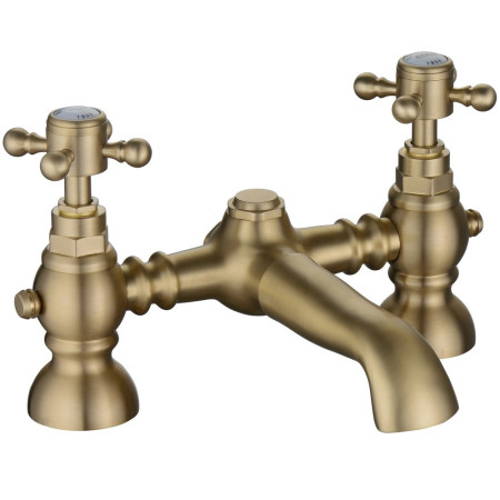 Ajax Trent Brushed Brass Traditional Bath Filler