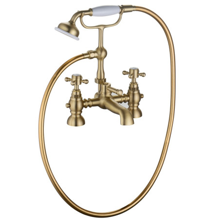 Ajax Trent Brushed Brass Traditional Bath Shower Mixer