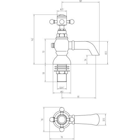AJAX105598 Ajax Trent Chrome Traditional Bath Taps (3)