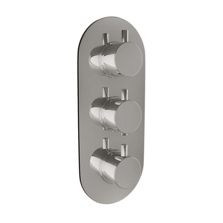 INTERNAL008/TRIM008 Ajax Valve Triple Round Handle Three Outlets with Diverter and Oval Plate Chrome