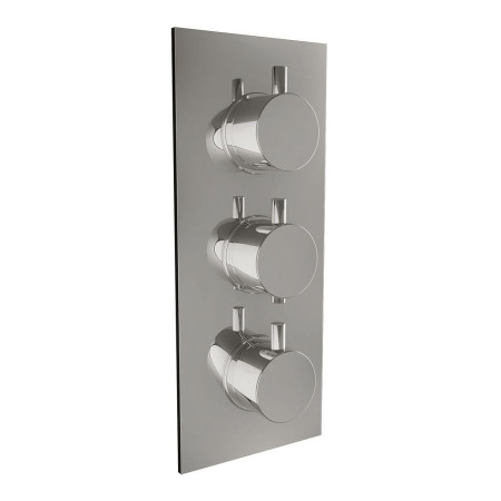 INTERNAL004 Ajax Valve Triple Round Handle Two Outlets and Oval Plate Chrome