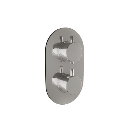 INTERNAL002/TRIM003 Ajax Valve Twin Round Handle One Outlet and Oval Plate Chrome