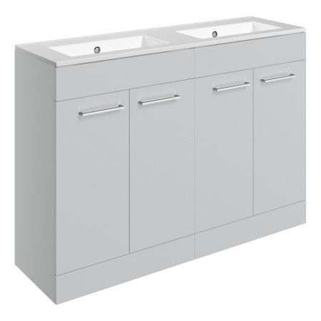 Ajax Walesby Floor Standing 1210mm Gloss Grey Double Vanity Unit and 0TH Basin
