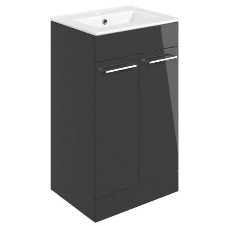 Ajax Walesby Floor Standing 510mm Gloss Anthracite Vanity Unit and Basin