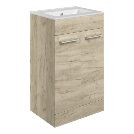 Ajax Walesby Floor Standing 510mm Oak Vanity Unit and Basin