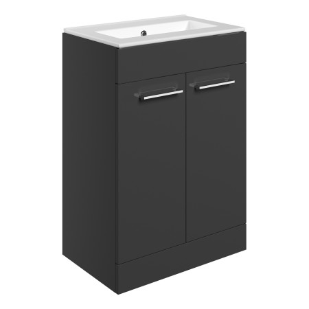 Ajax Walesby Floor Standing 610mm Gloss Anthracite Vanity Unit and 0TH Basin