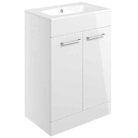 Ajax Walesby Floor Standing 610mm Gloss White Vanity Unit and 1TH Basin