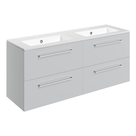 Ajax Walesby Wall Hung 1210mm Gloss Grey Double Vanity Unit and 2TH Basin