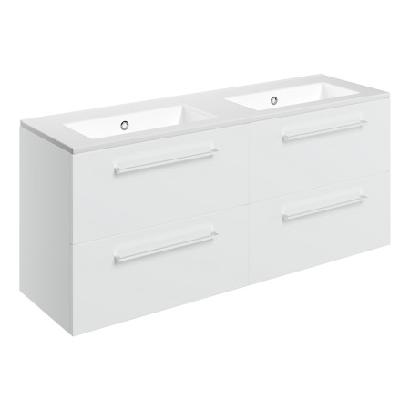 Ajax Walesby Wall Hung 1210mm Gloss White Double Vanity Unit and 0TH Basin