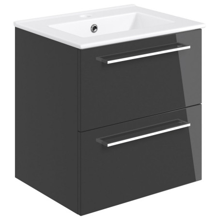 Ajax Walesby Wall Hung 510mm Gloss Anthracite Vanity Unit and Basin