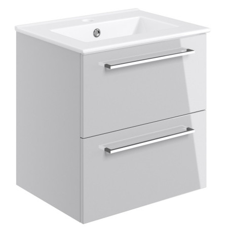 Ajax Walesby Wall Hung 510mm Gloss Grey Vanity Unit and Basin