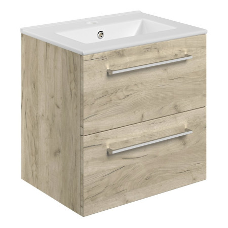 Ajax Walesby Wall Hung 510mm Oak Vanity Unit and Basin
