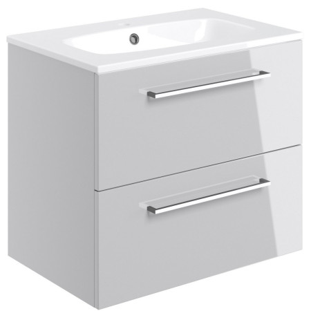 Ajax Walesby Wall Hung 610mm Gloss Grey Vanity Unit and 1TH Basin